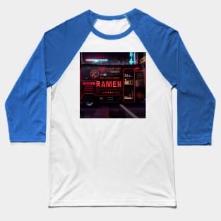 Cyberpunk Tokyo Ramen Food Truck Baseball T-Shirt